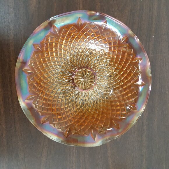 Carnival Glass, Marigold Bowl, 11 inches W - Picture 2 of 4